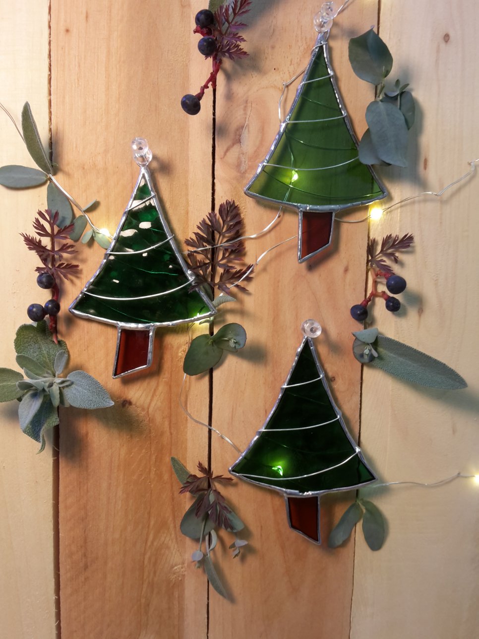 Závěsná vitráž: Vánoční stromeček